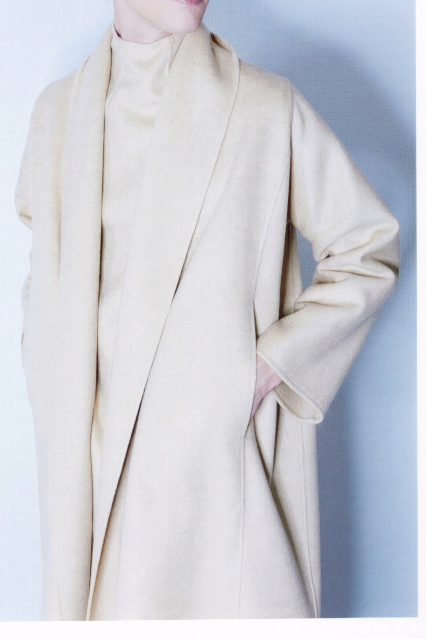 Sand double face 100% cashmere coat