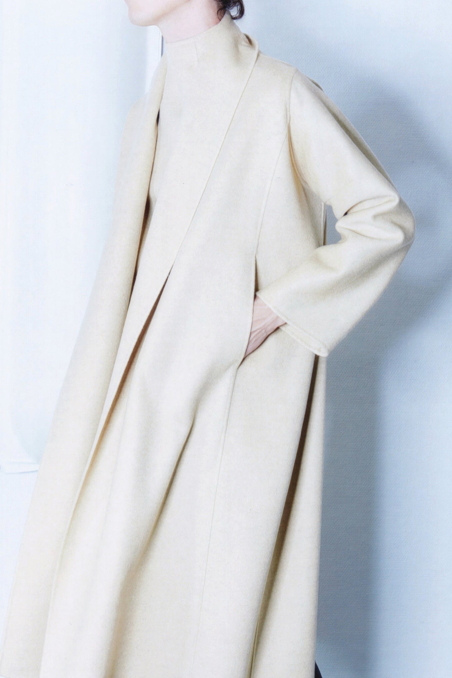Sand double face 100% cashmere coat