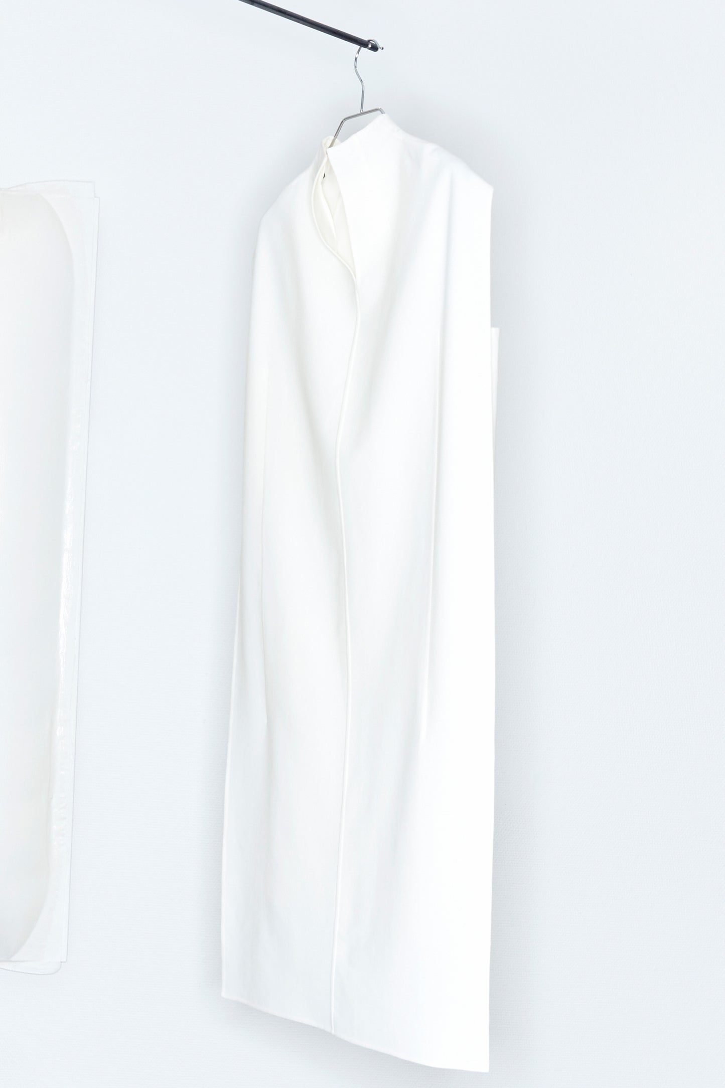 White double face wool dress
