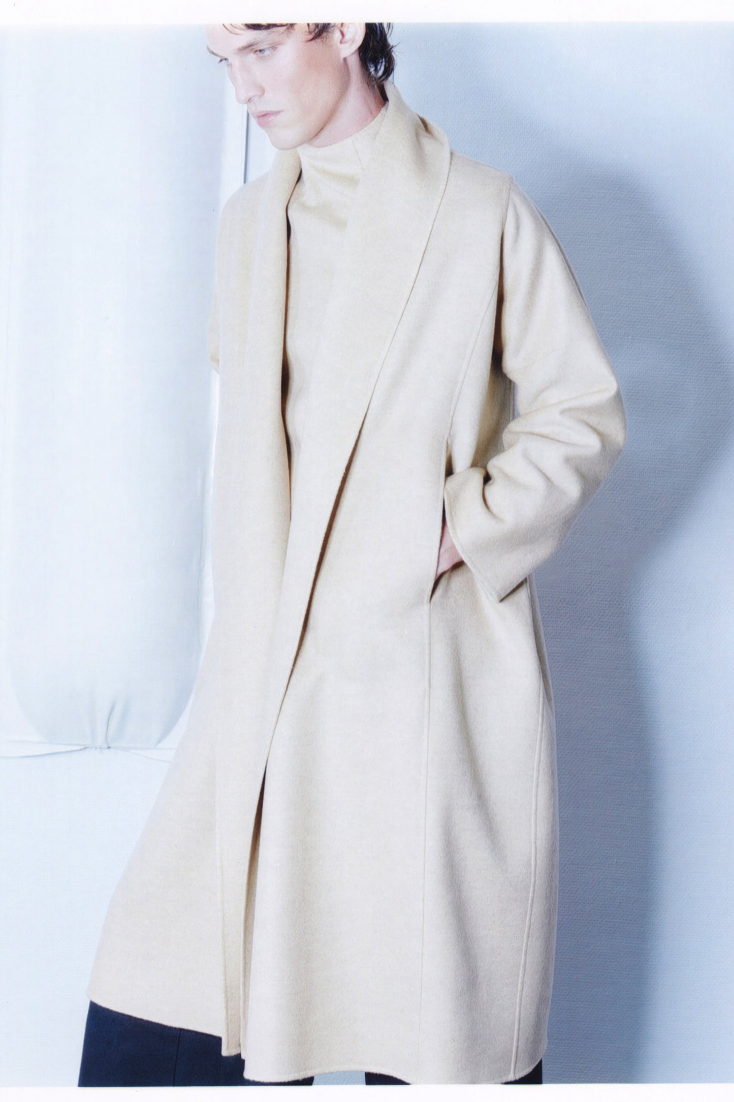 Sand double face 100% cashmere coat