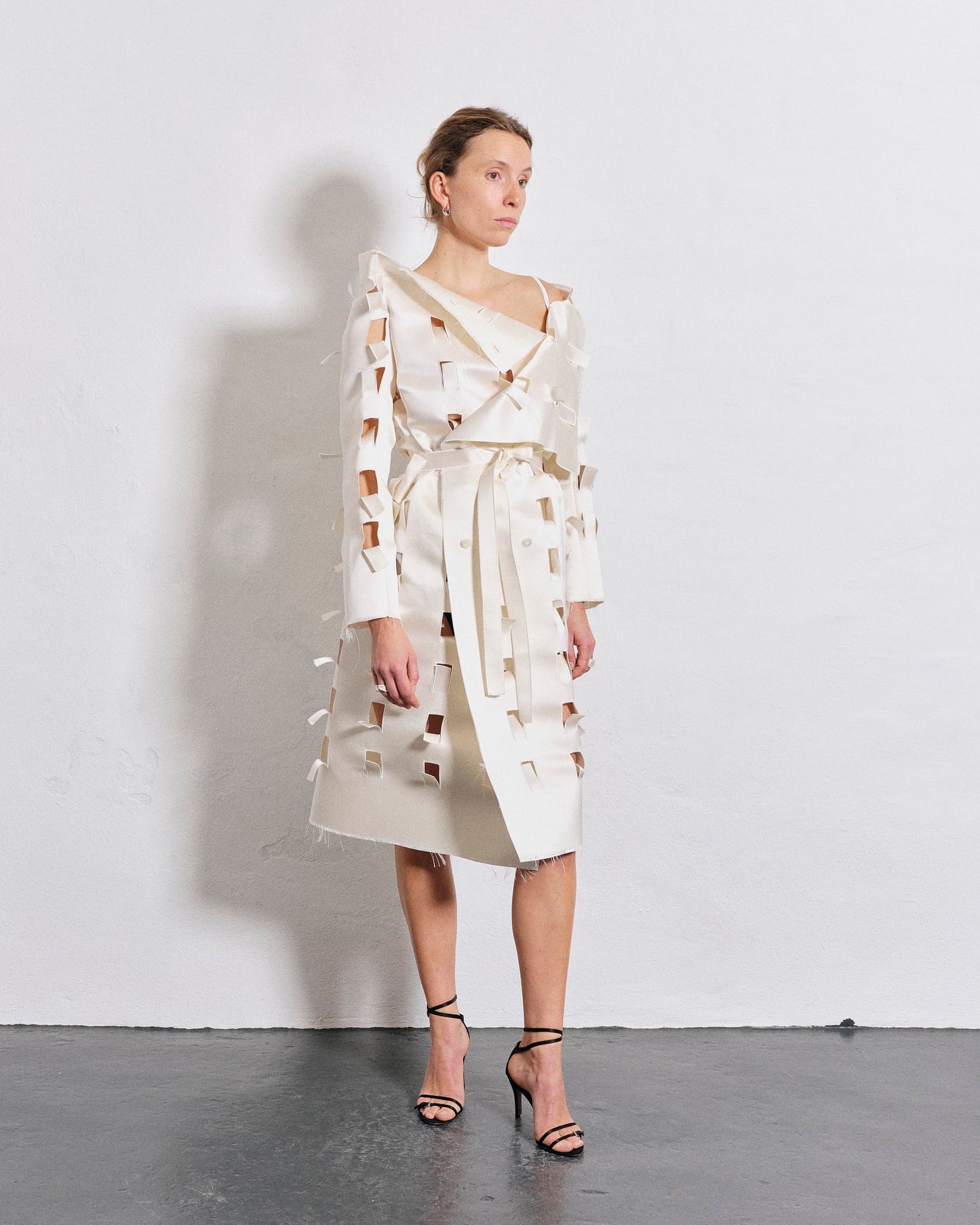 100% silk duchesse signature trench coat