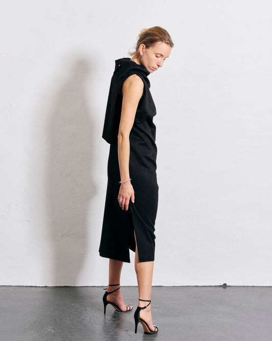 Black 100% cashmere Atelier dress