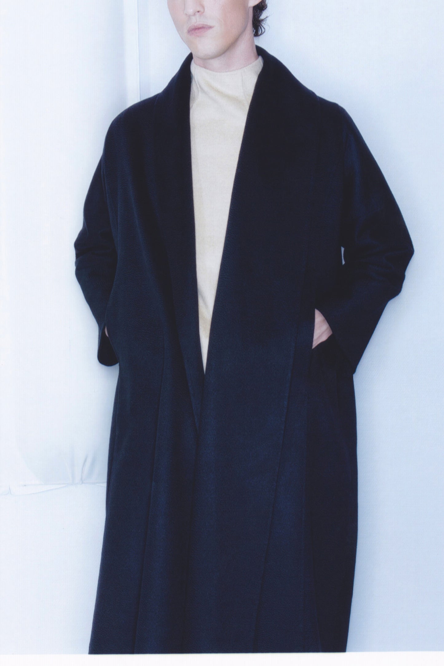 Black double face 100% cashmere coat