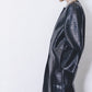 Black woven leather coat